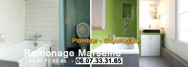 Rénovation salle de bain sanitaire travaux plomberie Marseille(avant et après